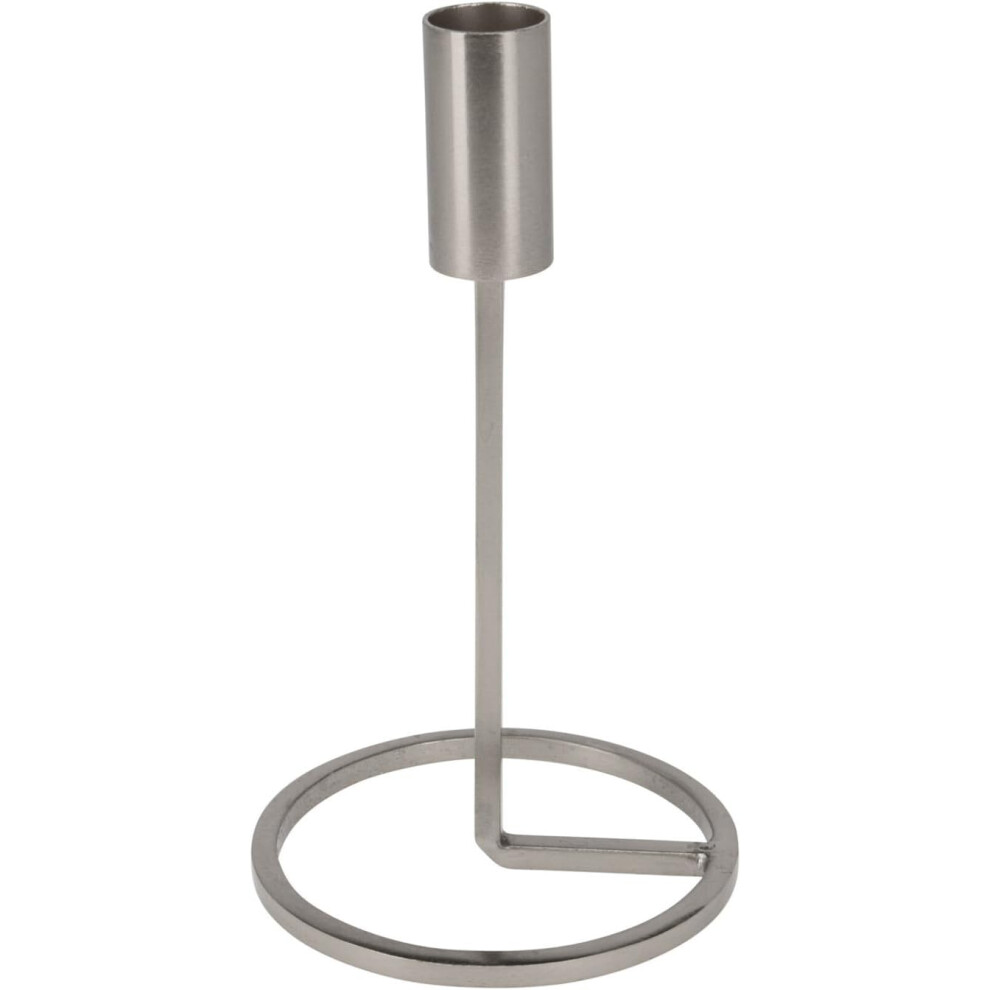 Urbn Living ( 19Cm, 1) Metal Candlestick Taper Candle Holder Stand Home Décor Wedding Table Centrepiece Silver