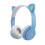 (Blue) Bluetooth Headphones Over Ear, Cat Ear Luminous Bluetooth Headset, Cute Cat Ear 1