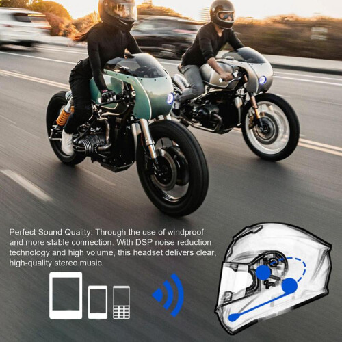 T4 Bluetooth 5.0 Motorcycle Helmet Headset 180mAh Black 2