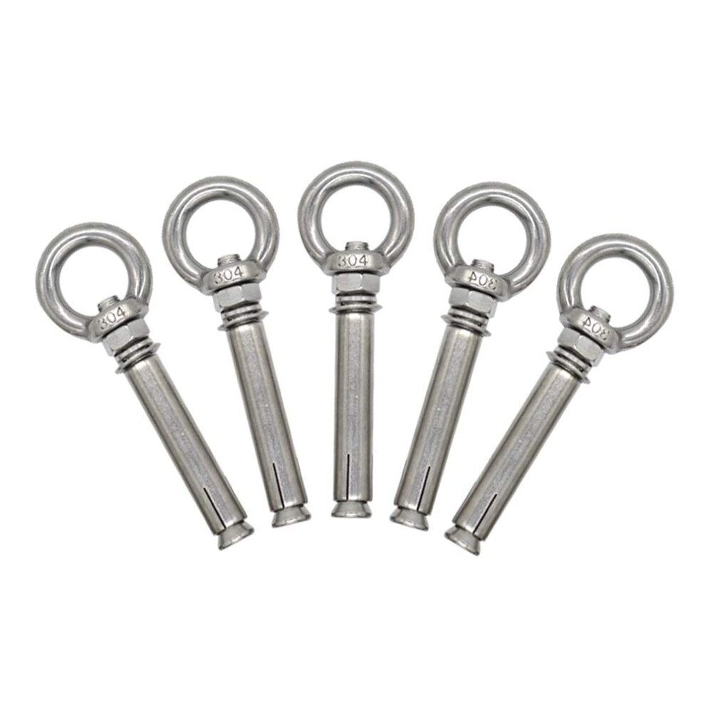 5Pack Stainless Steel Ring Lifting Expansion Eyebolt Bolt Screw With Ring M8x80mm 744762145738