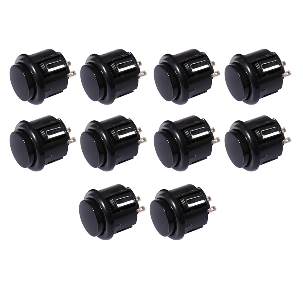 10 Pcs Arcade Buttons 24Mm Responsive Arcade Buttons Black 4853968545979