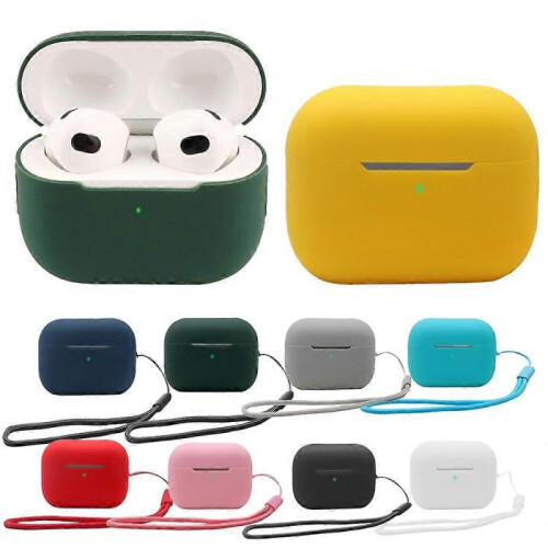 (Blue) For AirPods Pro 2 2.0mm Solid Color Silicone Protective Cover 1