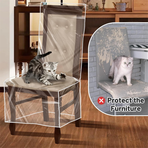 4 Pack Plastic Dining Chair Protectors with Backrests Waterproof 2