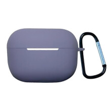 (with Buckle, Lavender Grey) Earphone Silicone Protective Case with Buckle For AirPods Pro 2