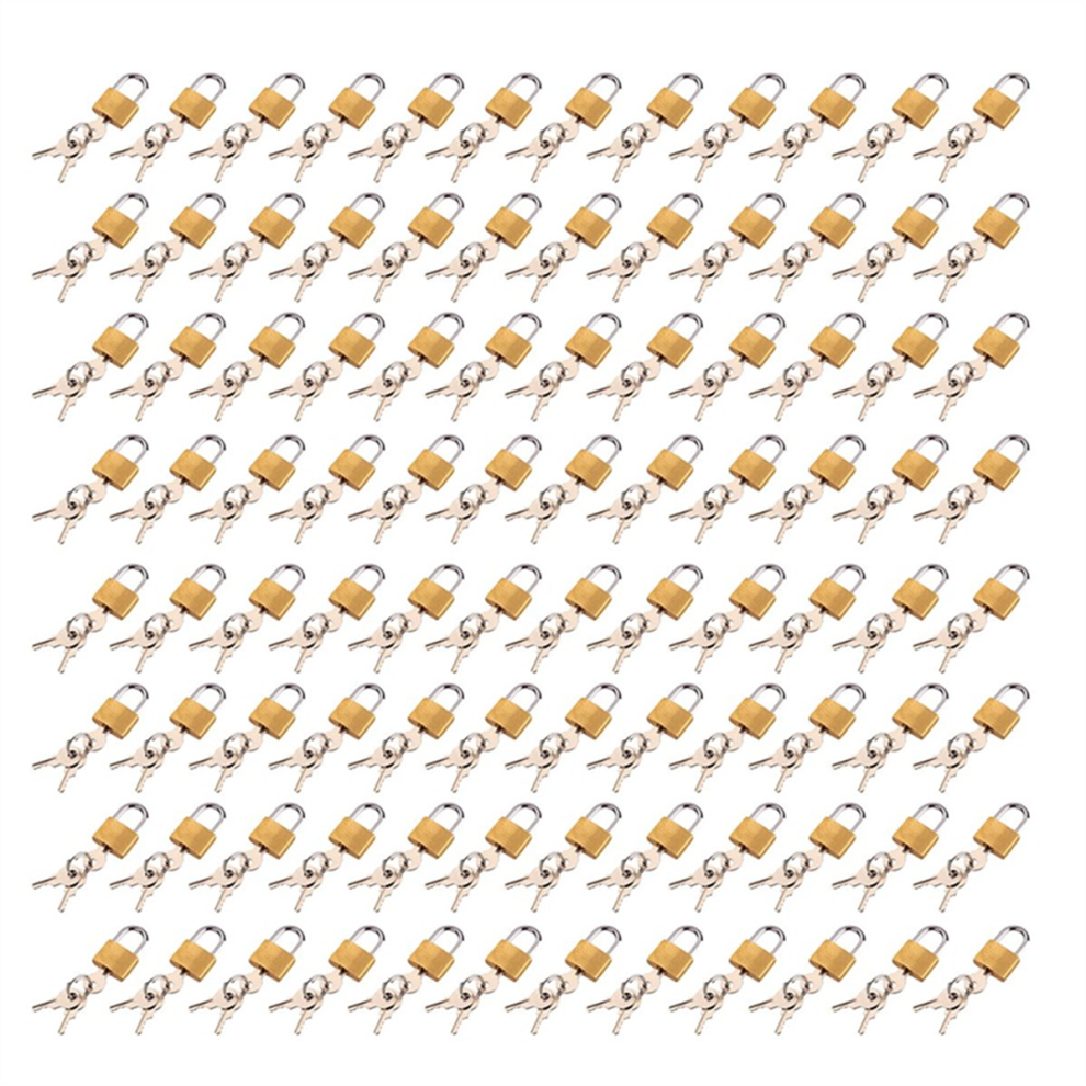 96PCS Mini Brass Padlock with Keys Locker Case Supply Travel Suitcase-image-OPC-PHYSZRH-NEW