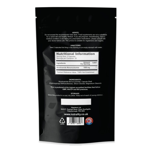 Nutrality NAD Supplement 1000mg | 60 Vegan Capsules 1