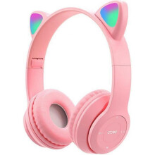 Bluetooth 5. 0 Headphones Over Ear Cat Ear Noise Cancelling Headphone Wireless Foladable Gaming Headset with Led Light for Older Child And Adult