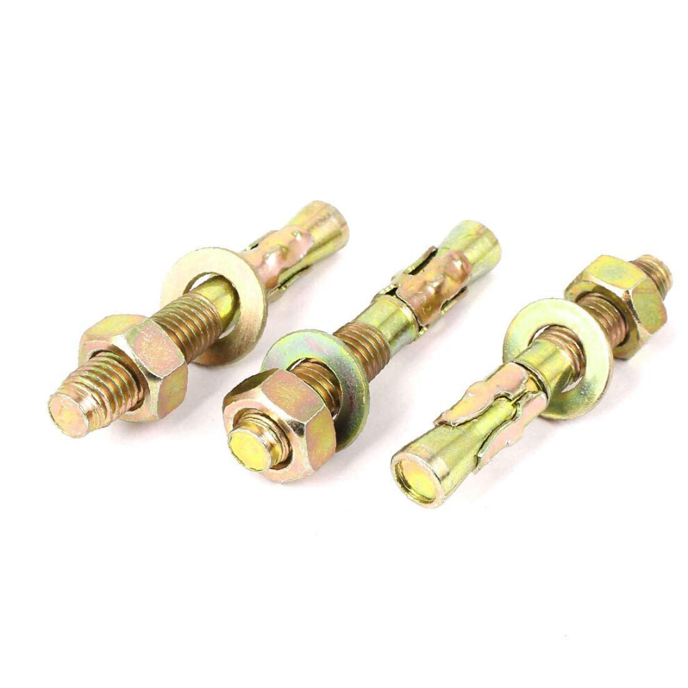 Yellow Zinc Plated Expansion Bolt Anchors Gecko Car Repair Bolts M12x80mm 3Pcs (Color : Multiple Colors) 646618784873