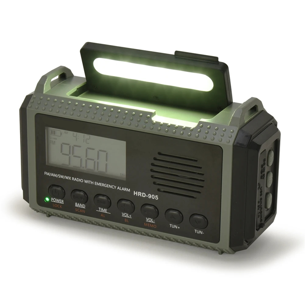 Solar Hand Crank Am Fm Sw Noaa Weather Radio 4 Ways Powered 10000Mah 4853968571176