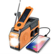 Radio awaryjne z energią słoneczną, 5000 mAh, ładowanie USB, ręczne korbowe dynamo