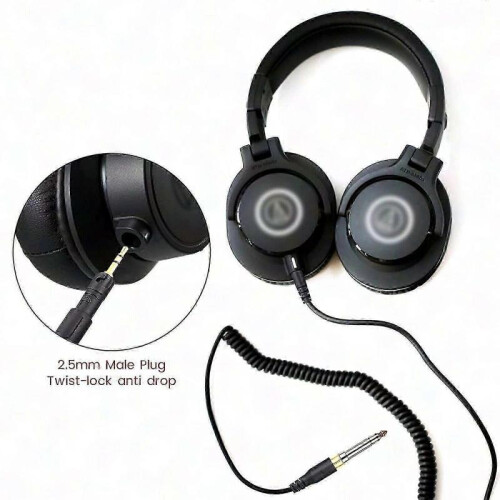 (B) ATH M50X M40X Replacement Headphone Cable with Pull Resistance 1