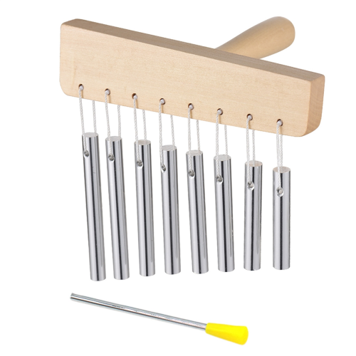 Bar Chimes 8 Tone Hand Bells with Knock Stick Wood