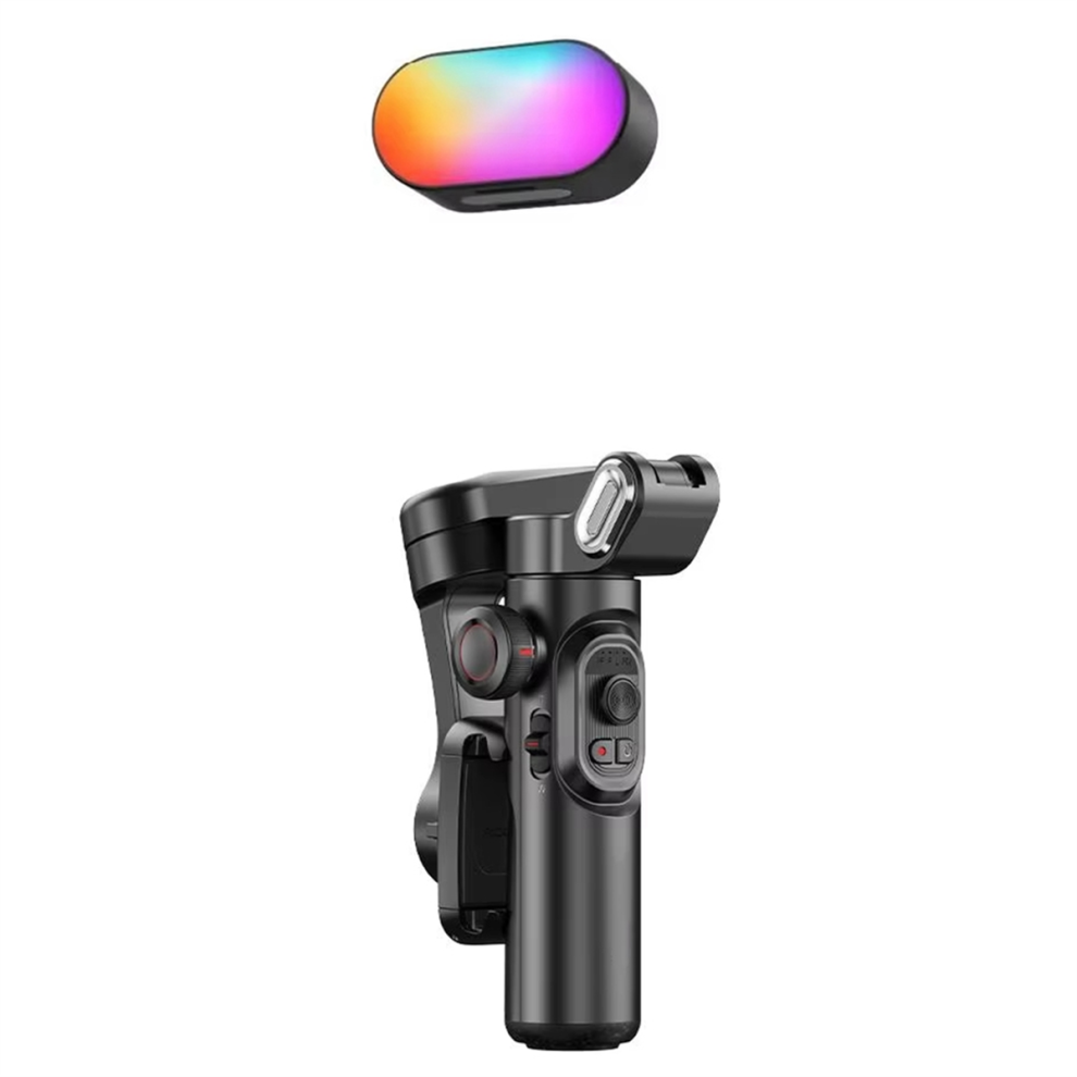 3- Handheld Gimbal Stabilizer For Smartphone With Fill Light 4853968599767