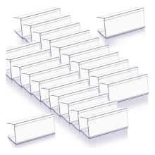 100 Pcs Wood Shelf Label Holders Clear Plastic Price Tag