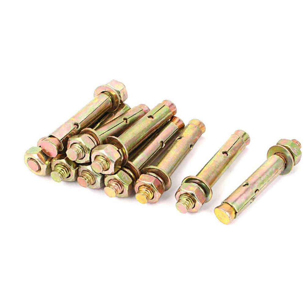 12Mmx80mm Sleeve Anchors Hex Nut Expanding Expansion Bolts Screw 10Pcs (Color : Multiple Colors) 673884748261