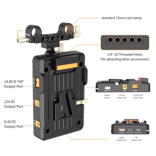 VP1 V-Mount Plate, Standard V Battery V-Lock Plate Adapter 2
