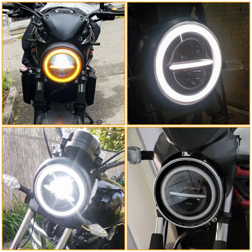 Motorcycle 7 Inch LED Headlight with Angel Eyes Ring 2