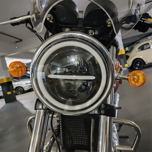Motorcycle 7 Inch LED Headlight with Angel Eyes Ring 1