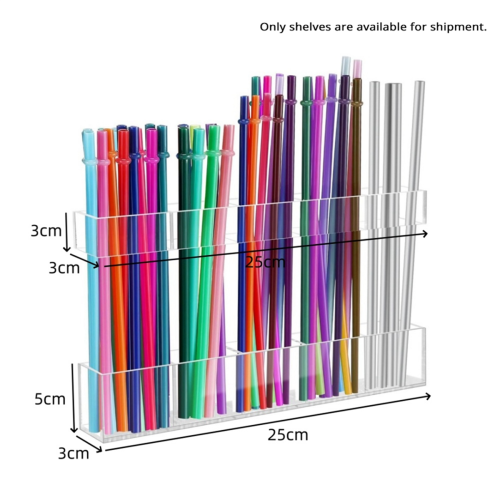 9.8in Large Acrylic Straw Holder for Cabinet with Double Sided 1