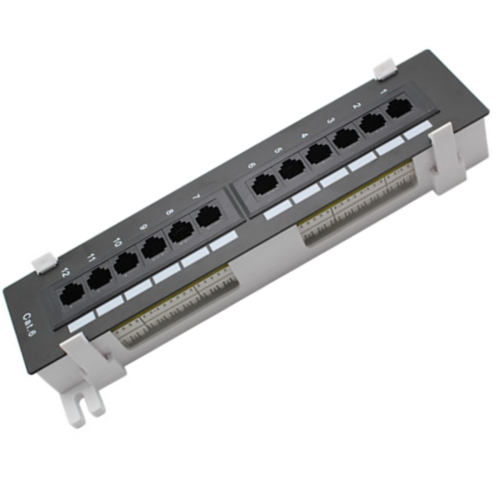 12 Port CAT6 Patch Panel RJ45 Networking Wall Mount Rack 1
