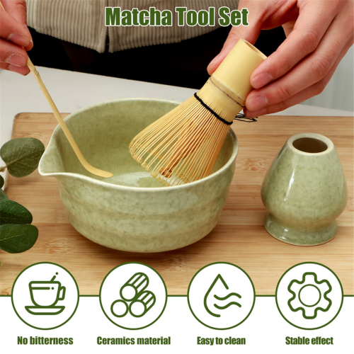 Matcha Whisk Set,with Matcha Bowl,Bamboo Whisk and Holder 2
