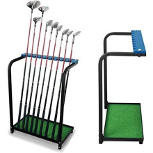 Golf Club Display Rack Metal Golf Putter Storage Organizer Floor Stand Storage Box Landing Rack Storage Equipment, 19.68 x 10.83 x 28.34 inches