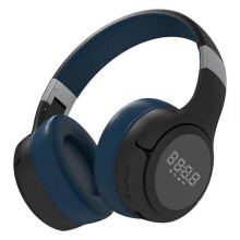 (Black Blue) ZEALOT B28 Folding Headband Bluetooth Stereo Music Headset with Display