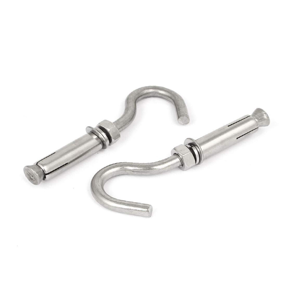 Expansion Screw Anchor Bolts M8 Stainless Featured Steel Expansion Bolt Reliable Efficacy Open Cup Sleeve Anchor Hook Fastener 2Pcs 493738369448