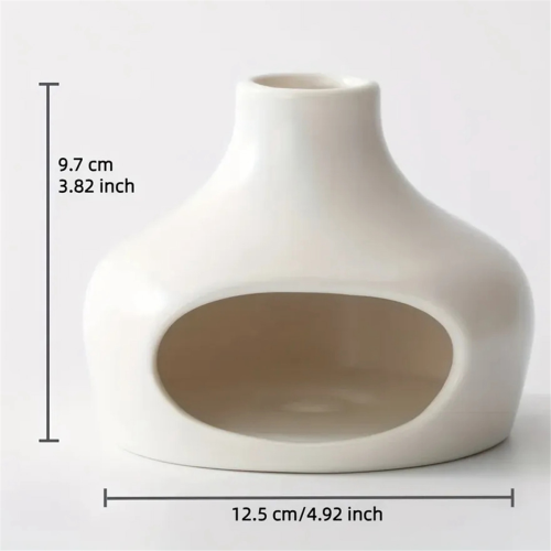 Elegant Ceramic Burner with Chimney White 1