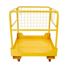 Forklift Safety Cage 36x36 Inch, 1200 LBS Forklift Man Basket Work Platform with 4 Wheels