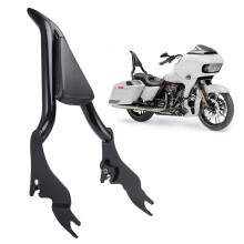 Detachable Motorcycle Sissy Bar, Passenger Backrest Rear Pad Fit for Harley Touring CVO Road Glide Street Road King 2009 (18 inch Black)