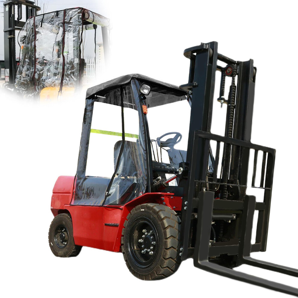 Clear Forklift Cover, Universal 600D Oxford Eva, Transparent Sun Rainproof, Uvproof Allweather Protection For Forklifts Up To 6000Lb 398171198306
