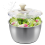 Stainless Steel Salad Lettuce Spinner with Lid, Basin, Drain Frame 1