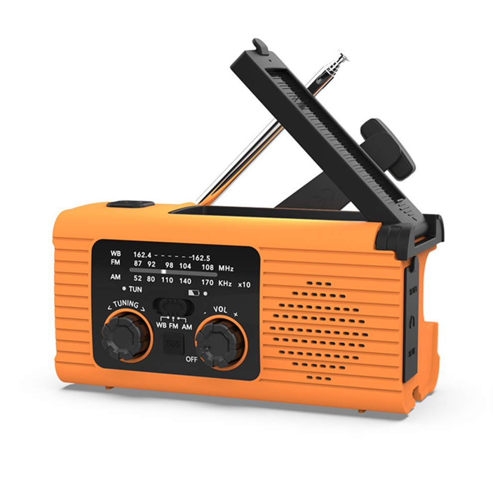 Emergency Radio With Am/Fm Band Hand Crank Radio Orange 4853968524554