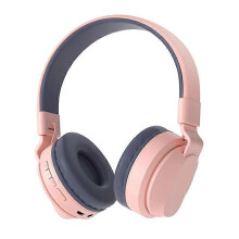 (Pink) BOBo Kids Gift Bluetooth 5.0 Bass Noise Cancelling Stereo Wireless Headset With Mic, Support TF Card / FM / AUX-in(Red)