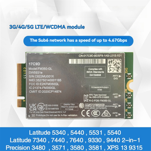 Moduł FM350-DW5931e 5G M.2 dla 7440 5531 9330 1