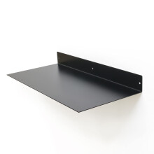 Floating Shelf Wall Mounted (12 inch x8 inch) Industrial Modern Steel, Black 2 pieces