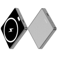 (Grey) E30 10000mAh Magnetic Power Bank 15W Wireless Charging PD + QC 20W External Battery Pack Phone Charger