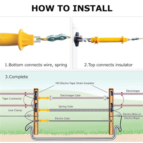 Electric Fence Gate - Fence Spring Handles Insulated Plastic Handle 2