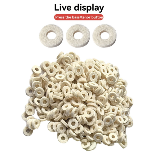 100 Pcs Euphonium Felt Washers Pad Cushion Brass Top Cap Felt Pads 2