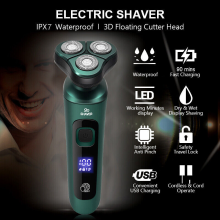 Mens Electric Shaver Razor Wet Dry Rechargeable Rotary Cordless