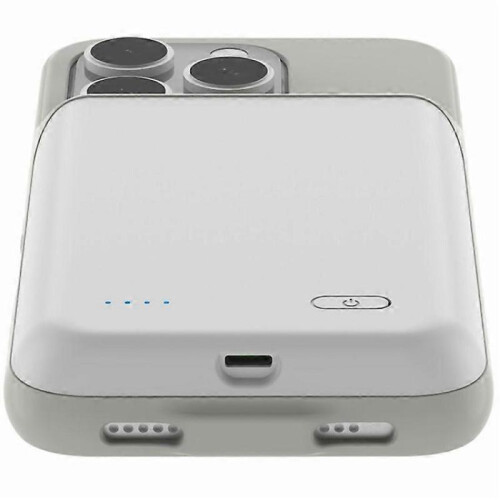 (White) Compatible For iPhone 16 Pro Charging Back Case 7000mAh Power Bank Phone Backup Battery Pack 1