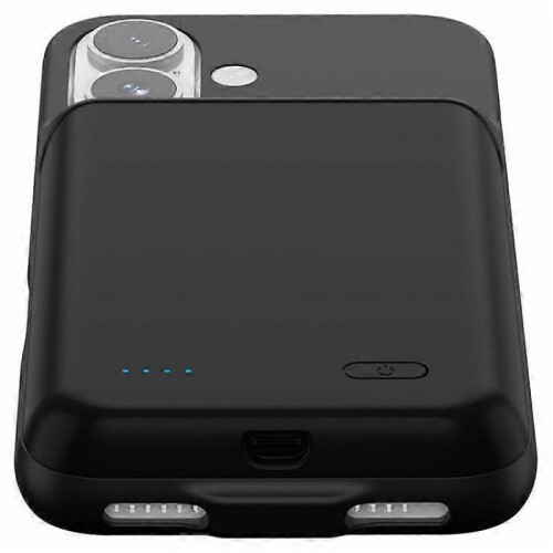 (Black) Compatible For iPhone 16 Charging Back Case 7000mAh Power Bank Phone Backup Battery Pack 1