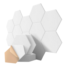 12 Pack Hexagon Acoustic Panels, 12in x 10in x 0.4in Soundproof B