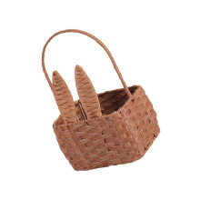 Wicker Easter Basket with Handle Bunny Woven Basket Rabbit Picnic Basket