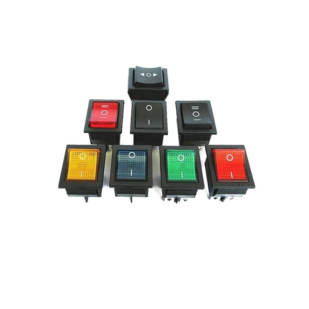 2Pcs Kcd4 Rocker Switch 2/3 Position 4/6 P With Light Power Switch Switch 16A 250Vac/ 20A 125V Onoffon(4Pins Onoff Blue) 354398648048