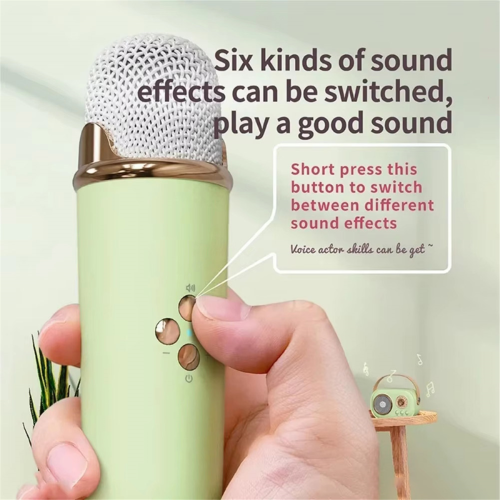 Bärbar trådlös Bluetooth-högtalare för karaoke med mikrofon, vit 1