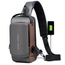 (graybrown) Anti Theft Sling Bag Backpack With Combination Lock, Large Capacity