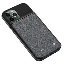 For iPhone 11 Pro 5.8 inch Oxford Cloth Portable Battery Pack 6800mAh Rechargeable Charger Case Back