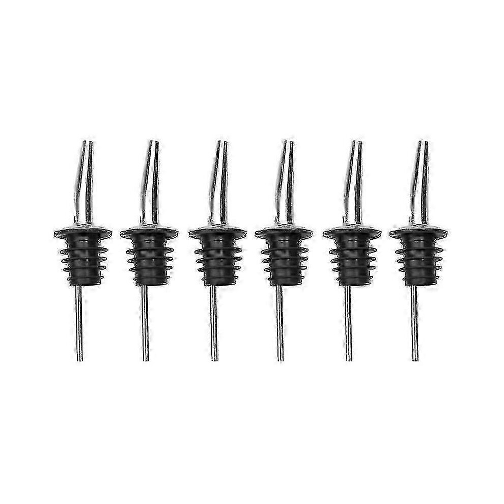 Kikidex (6 Pieces, One Size) 12Pcs Stainless Steel Classic Bottle Pourers Tapered Spout Liquor Pourers With Rubber Dust Caps Restaurants